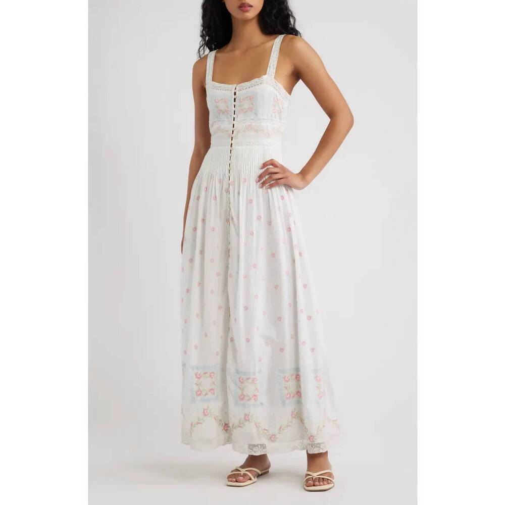 NEW LOVESHACKFANCY cerys maxi dress in optic white - Picture 1 of 5